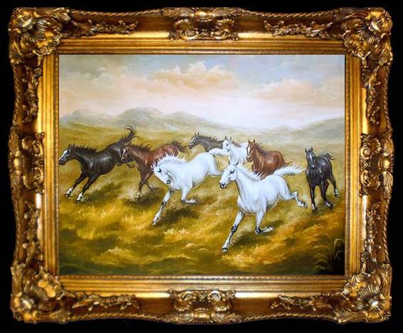framed  unknow artist Horses 09, ta009-2